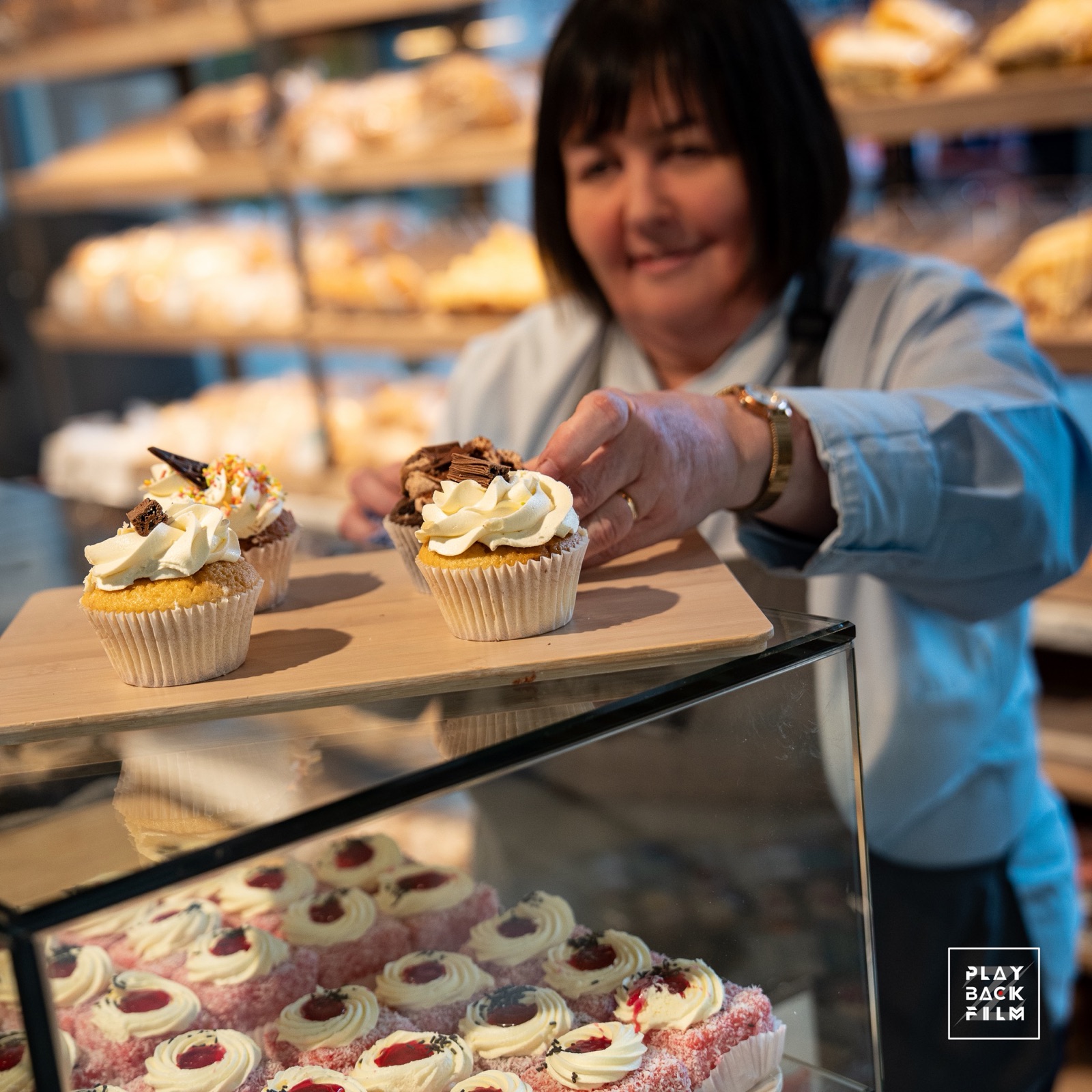 Selection of cakes and sweet bakes at Knotts Bakery