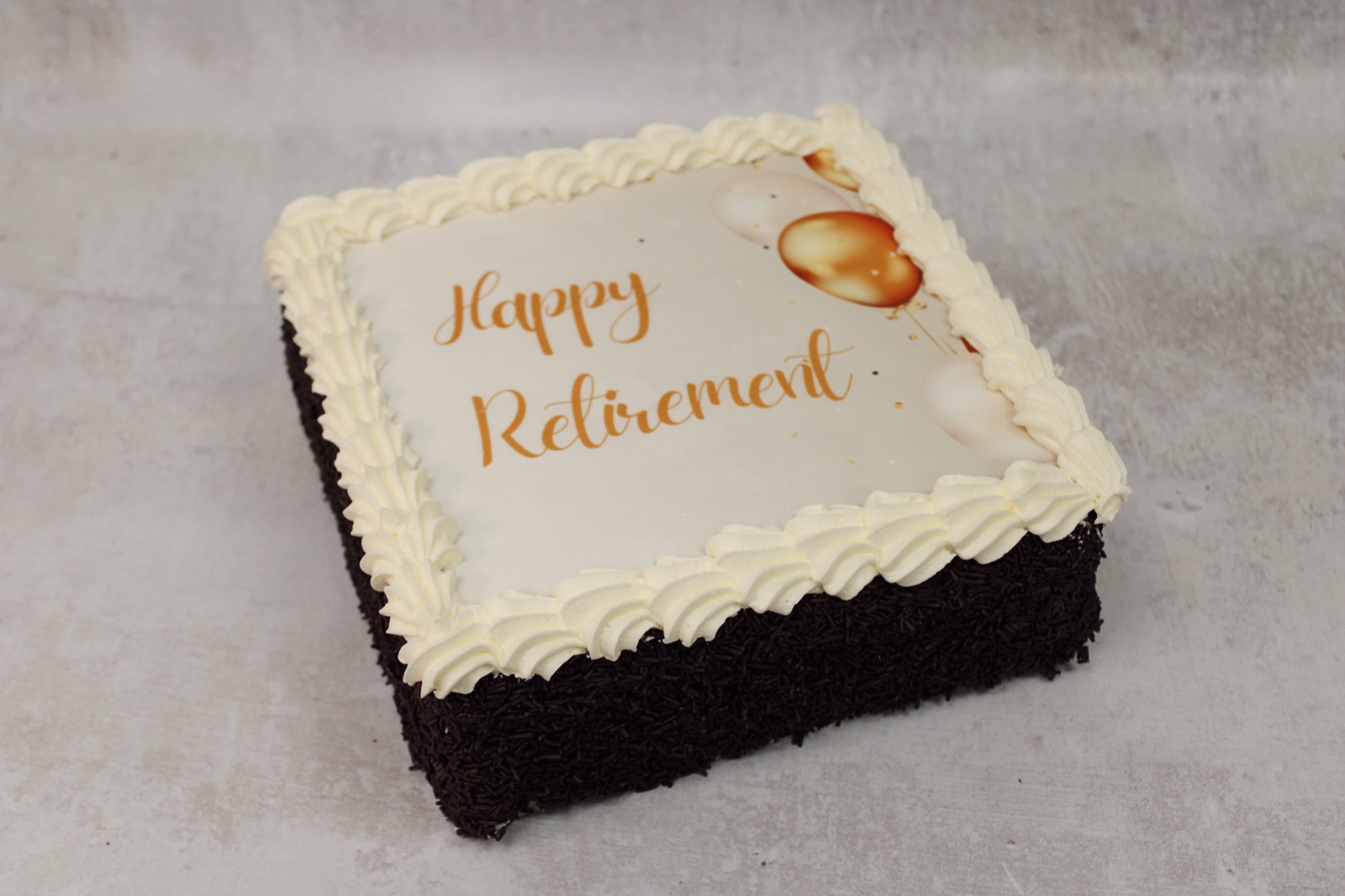 Happy Retirement picture cake from Knotts Bakery