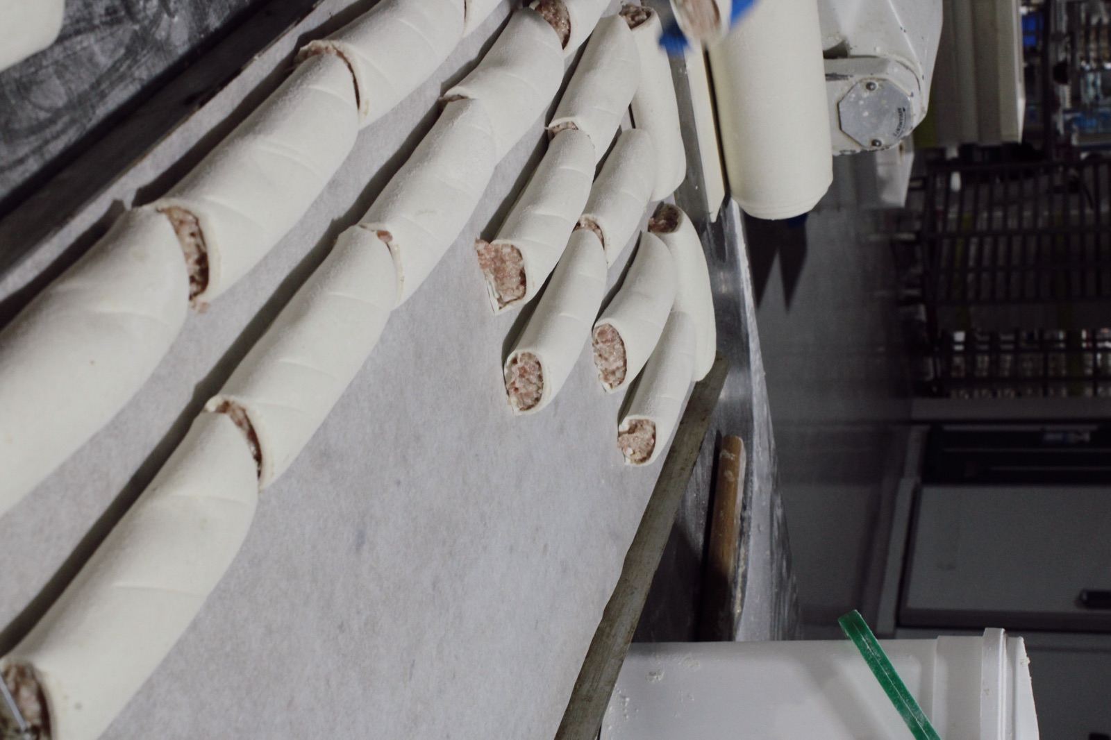 Bread rolls on the production line at Knotts Bakery Newtownards